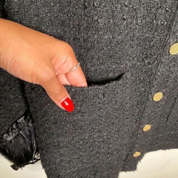 Zara Tweed Feather Jacket - Picture 5 of 7